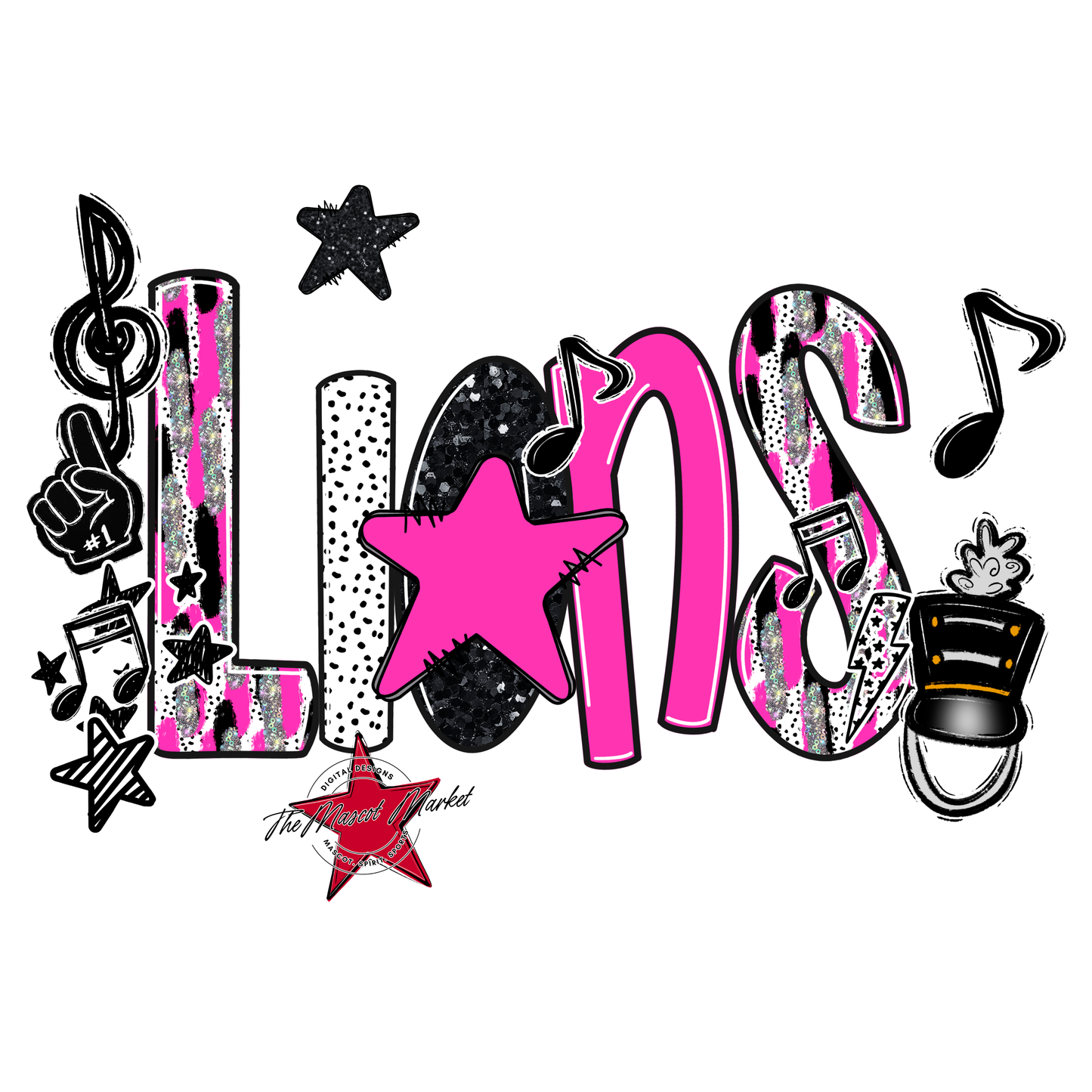 Lions Band Scrape-Pink