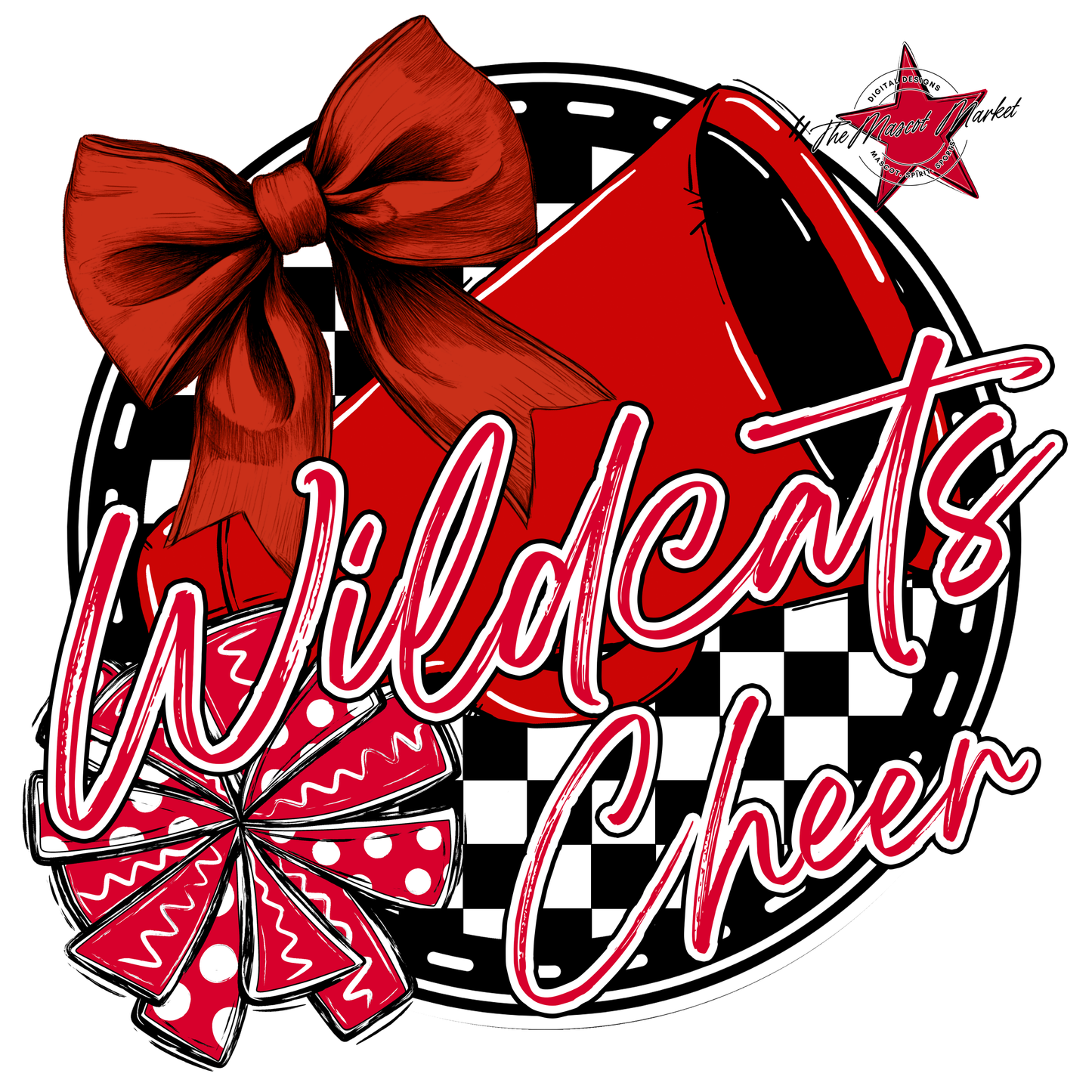 Wildcats Circle Cheer Design-Red