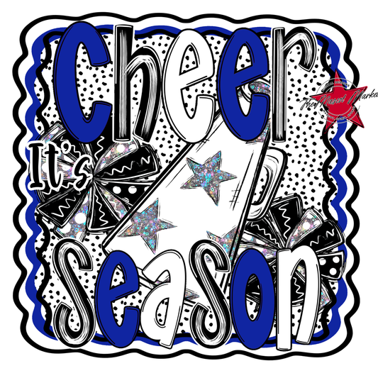 It's Cheer Season Dot Design-Royal Blue