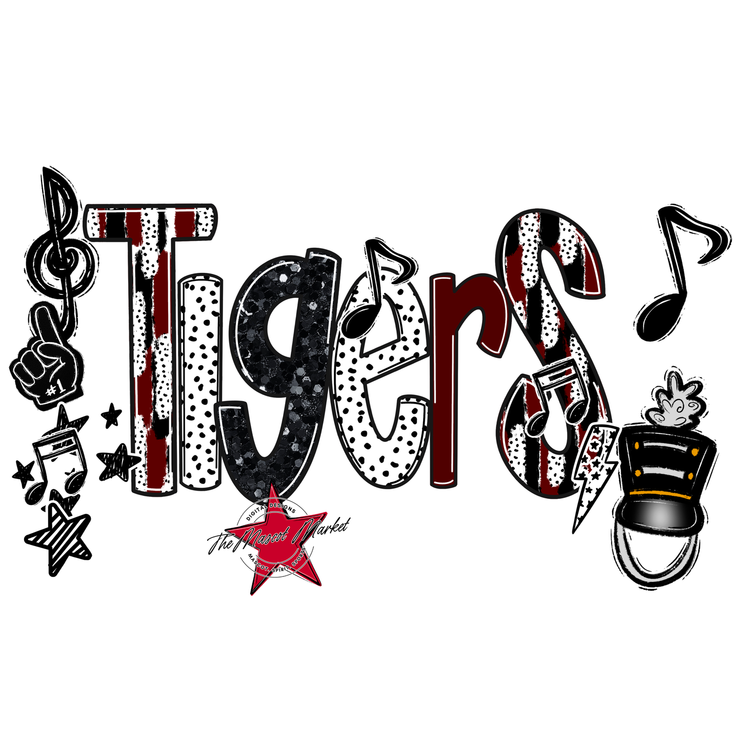 Tigers Band Scrape-Maroon