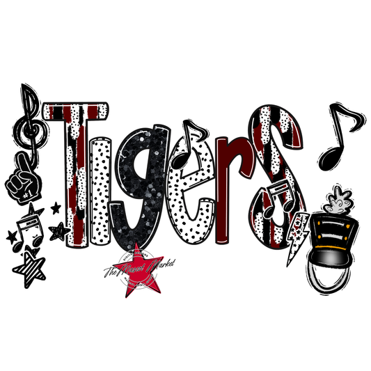 Tigers Band Scrape-Maroon