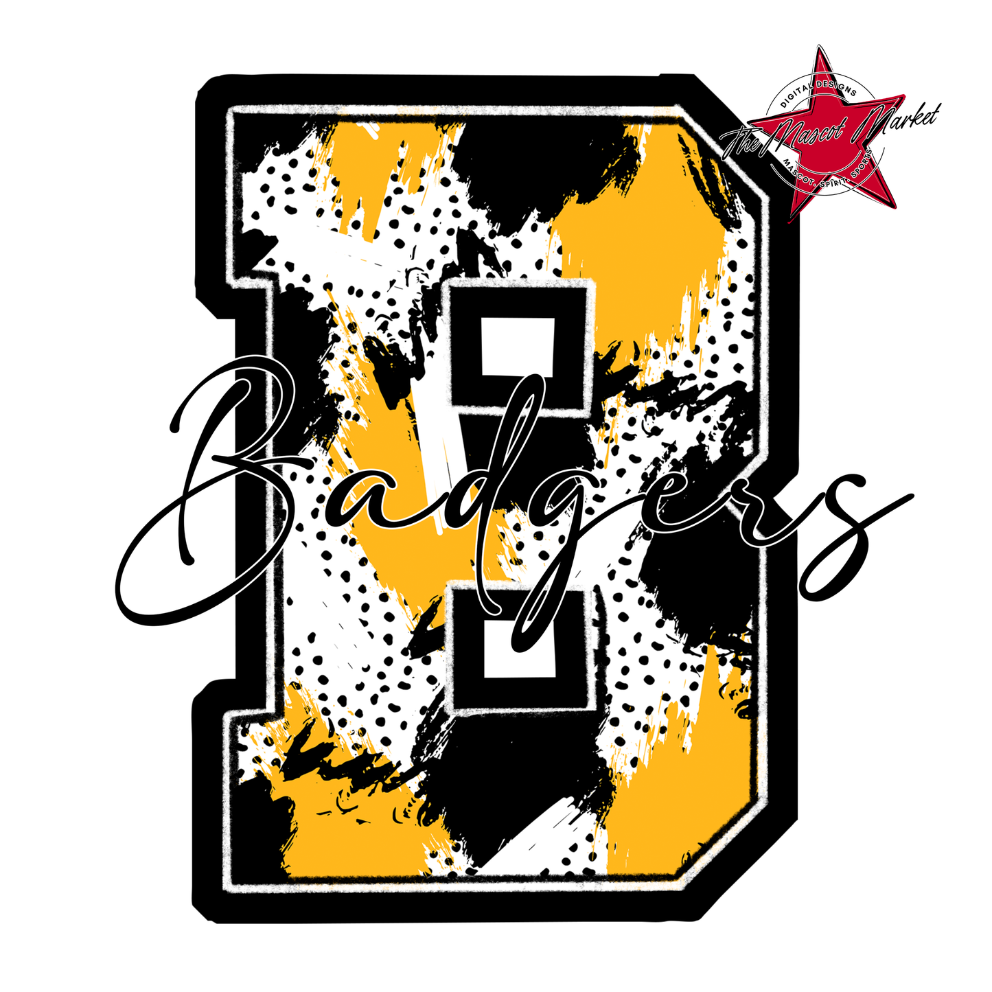 Badgers Alpha Paint Splat Design-Yellow