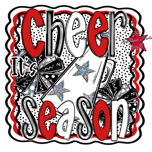 It's Cheer Season Dot Design-Red