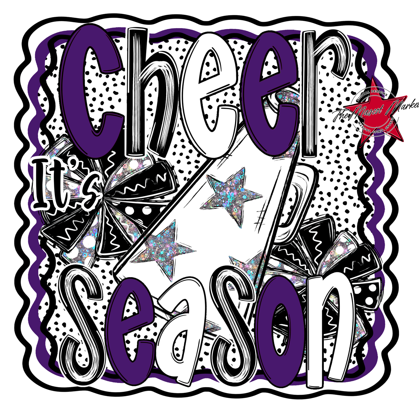 It's Cheer Season Dot Design-Purple