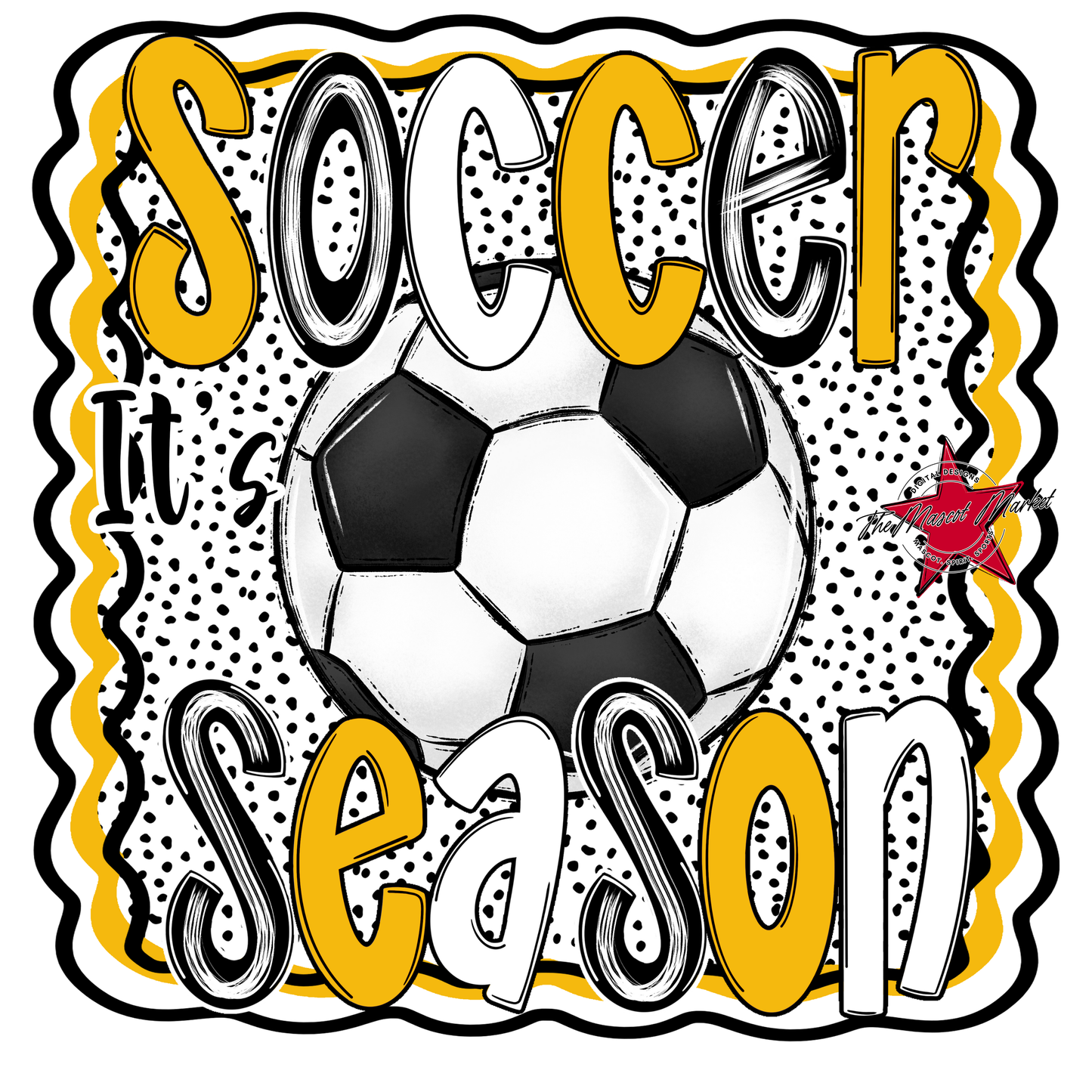 It's Soccer Season Dot Design-Yellow