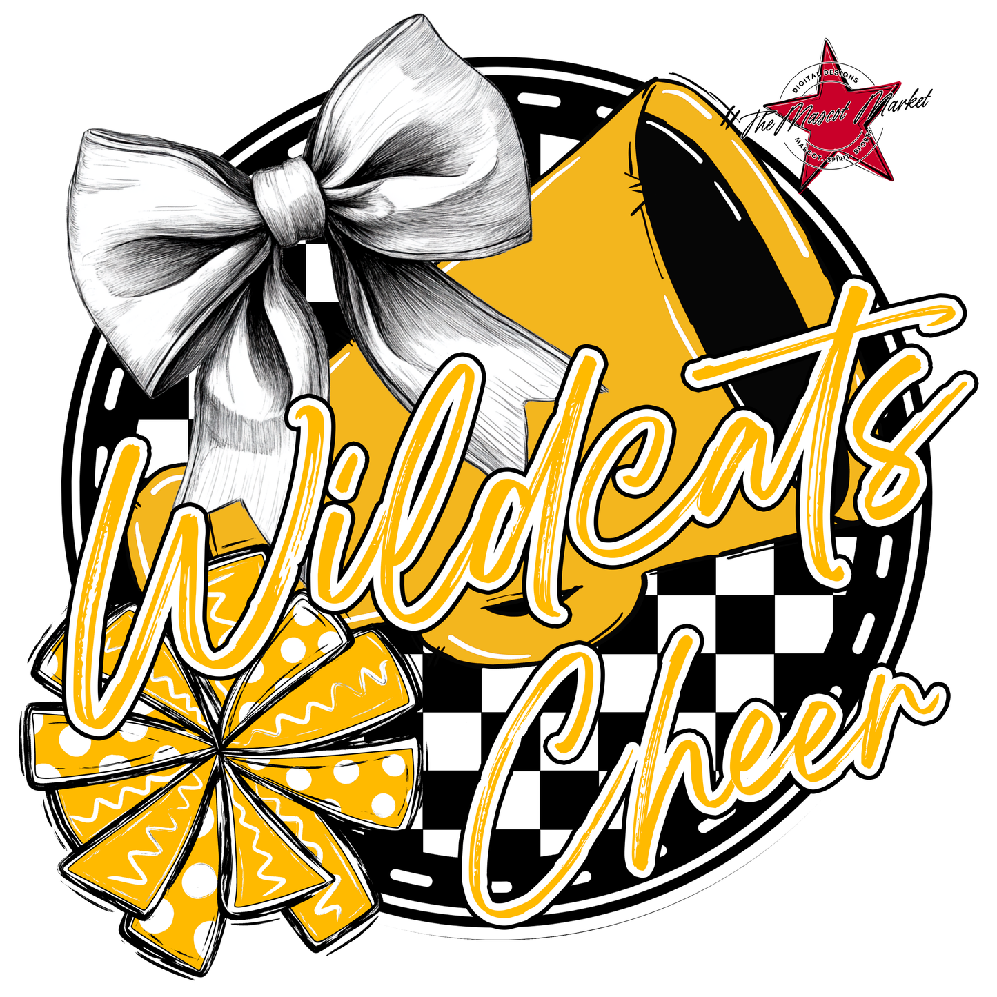 Wildcats Circle Cheer Design-Yellow