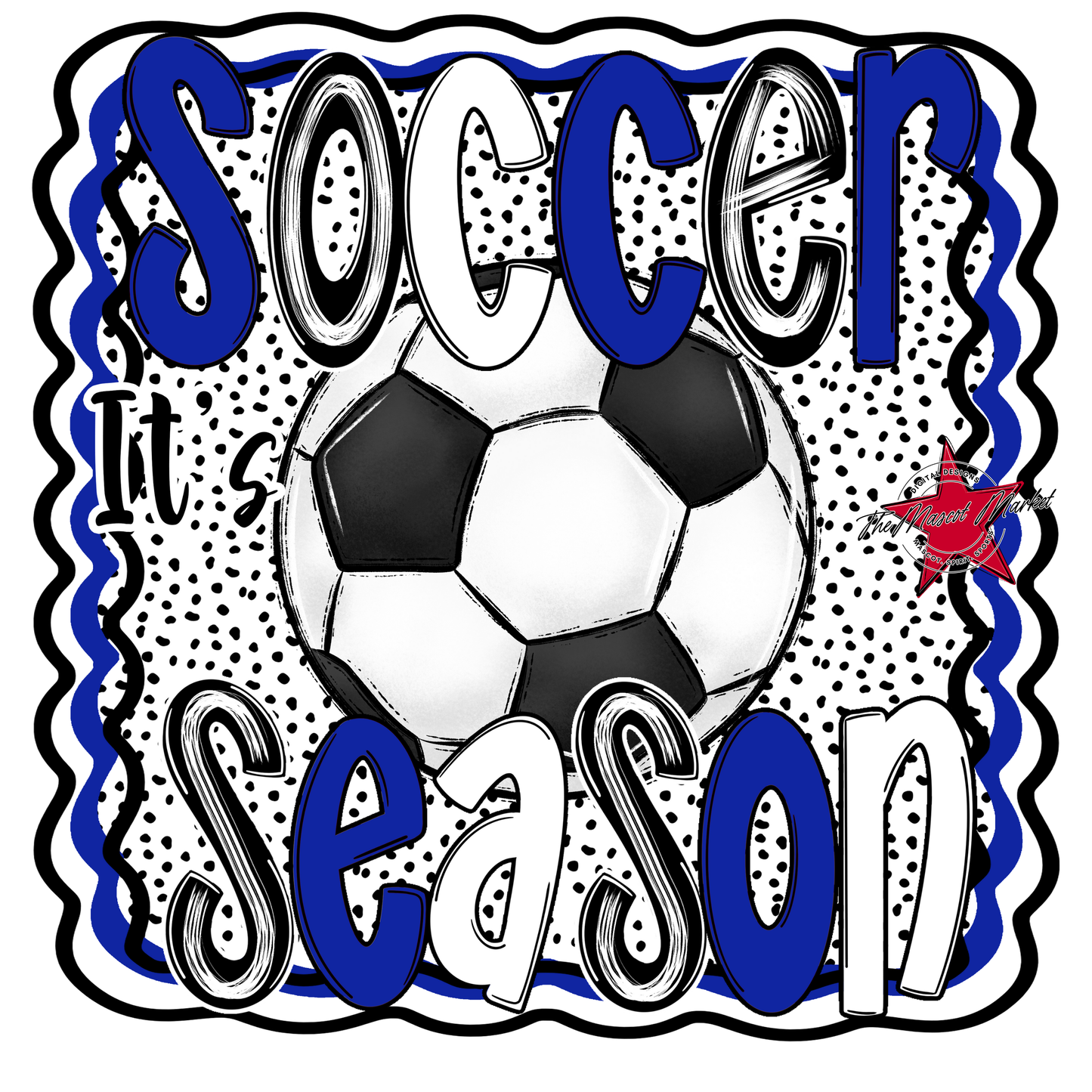 It's Soccer Season Dot Design-Royal Blue