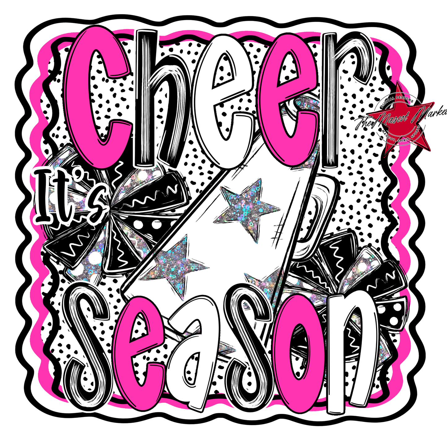 It's Cheer Season Dot Design-Pink