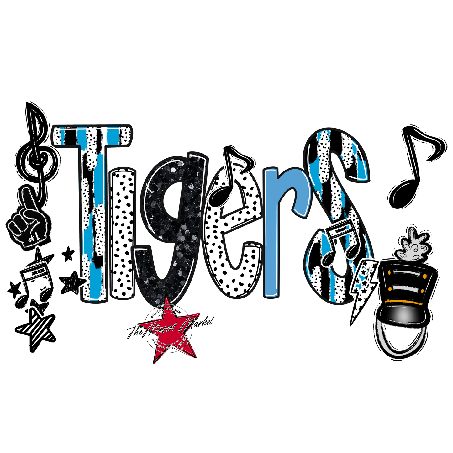 Tigers Band Scrape-Carolina Blue