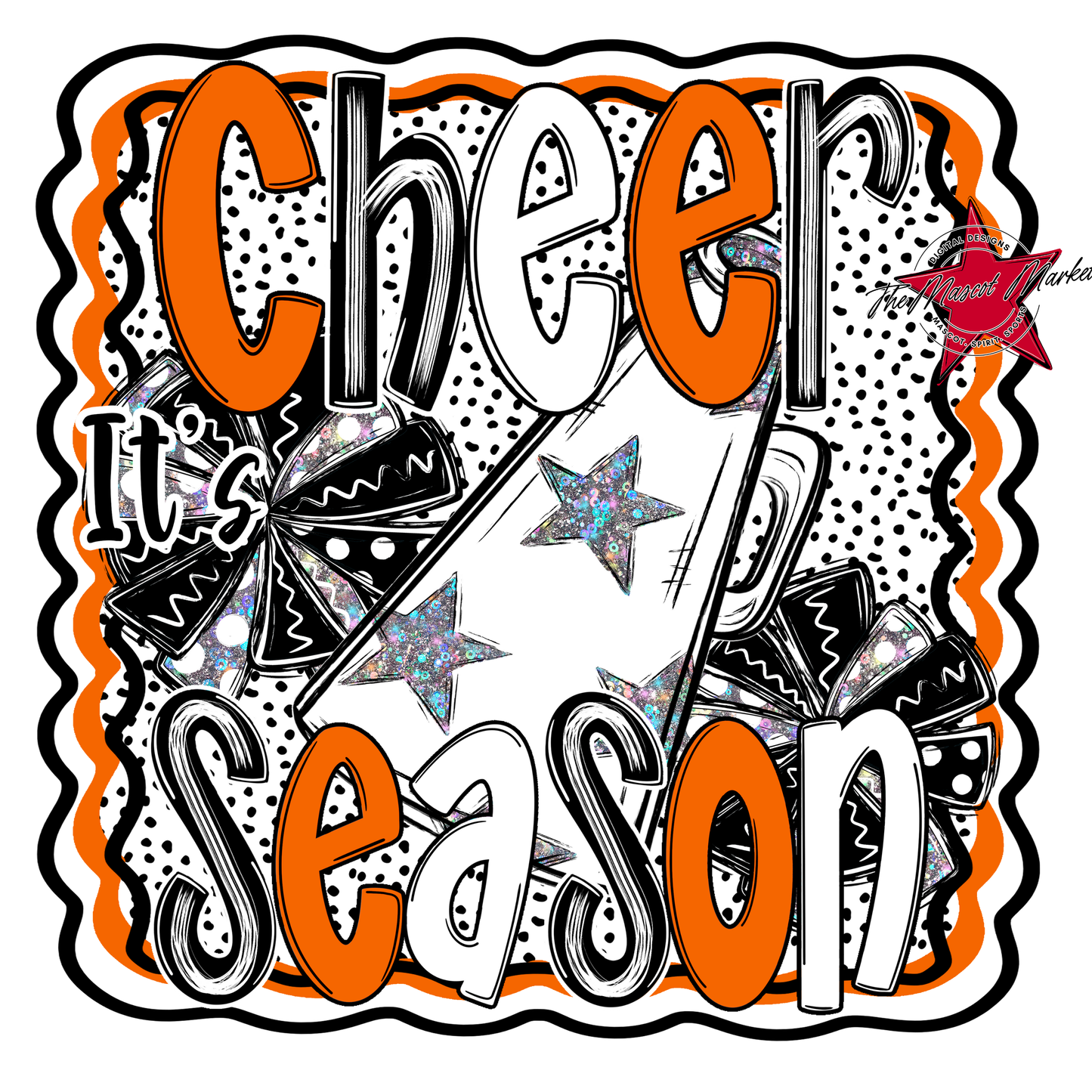 It's Cheer Season Dot Design-Orange