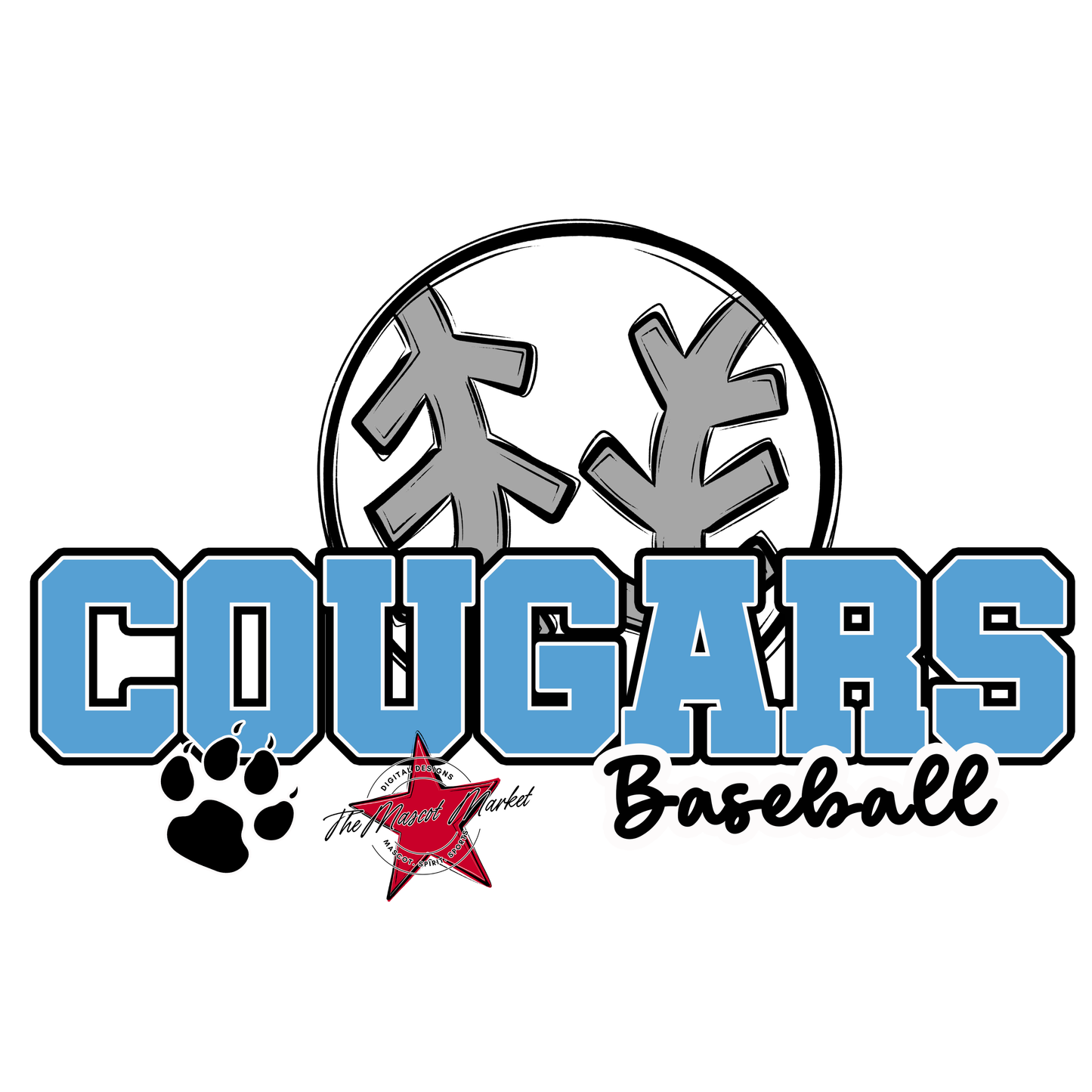 Cougars Varsity Baseball-Carolina Blue