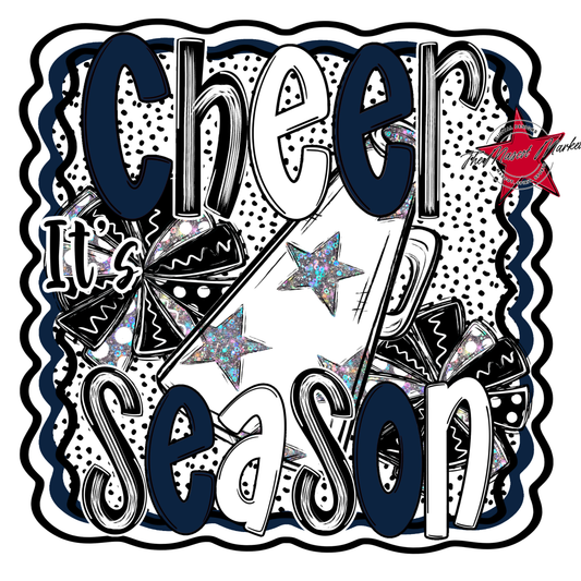 It's Cheer Season Dot Design-Navy