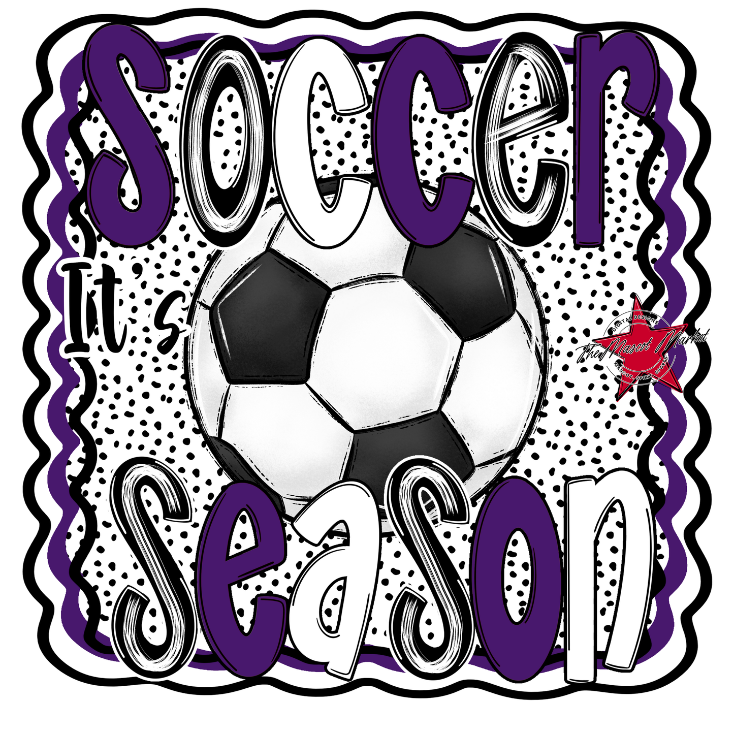 It's Soccer Season Dot Design-Purple