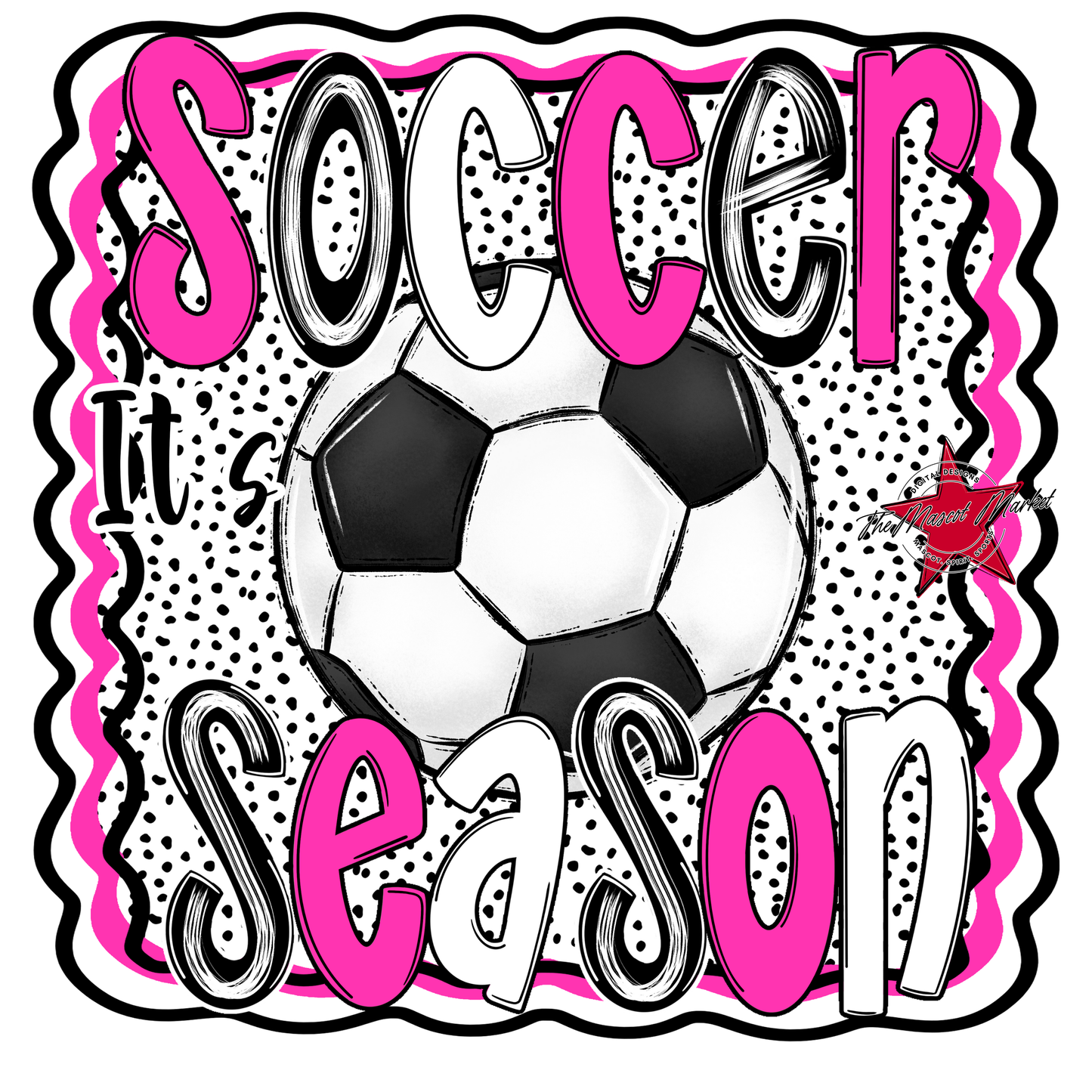 It's Soccer Season Dot Design-Pink