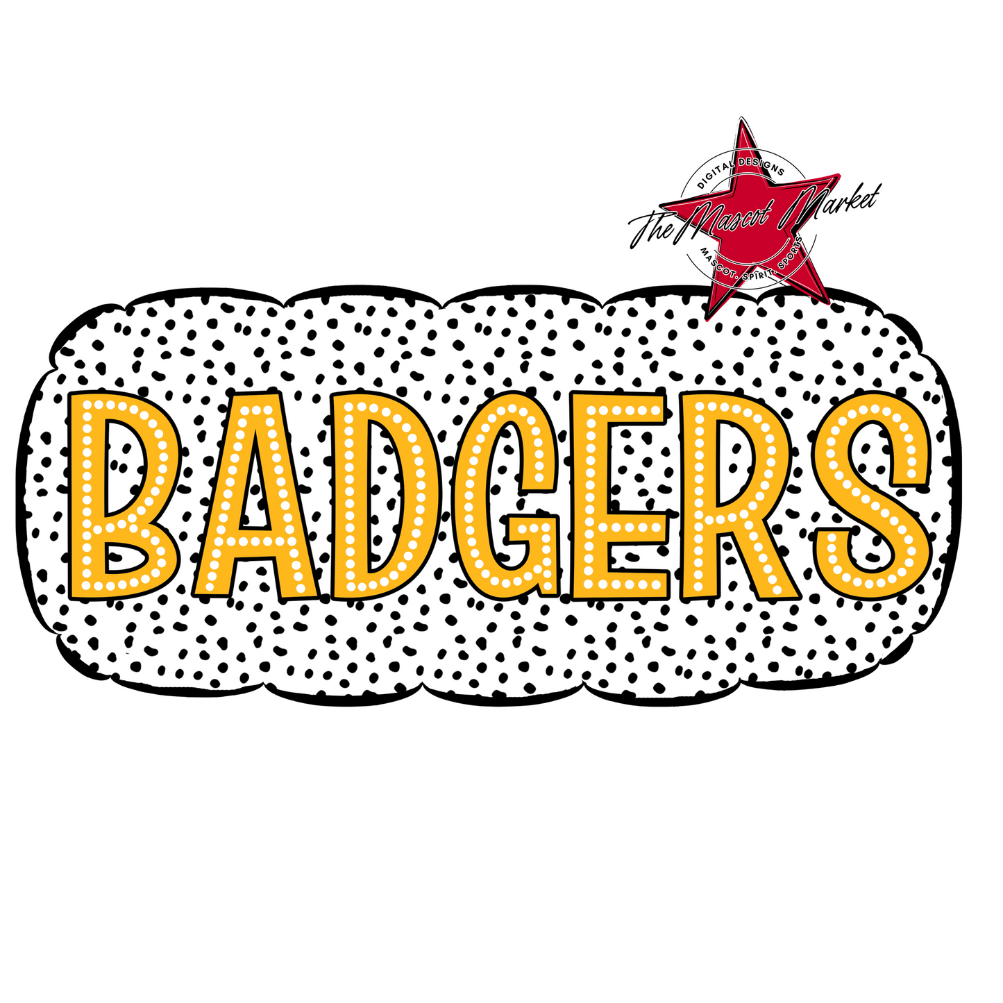 Badgers Dot Marquee Design-Yellow