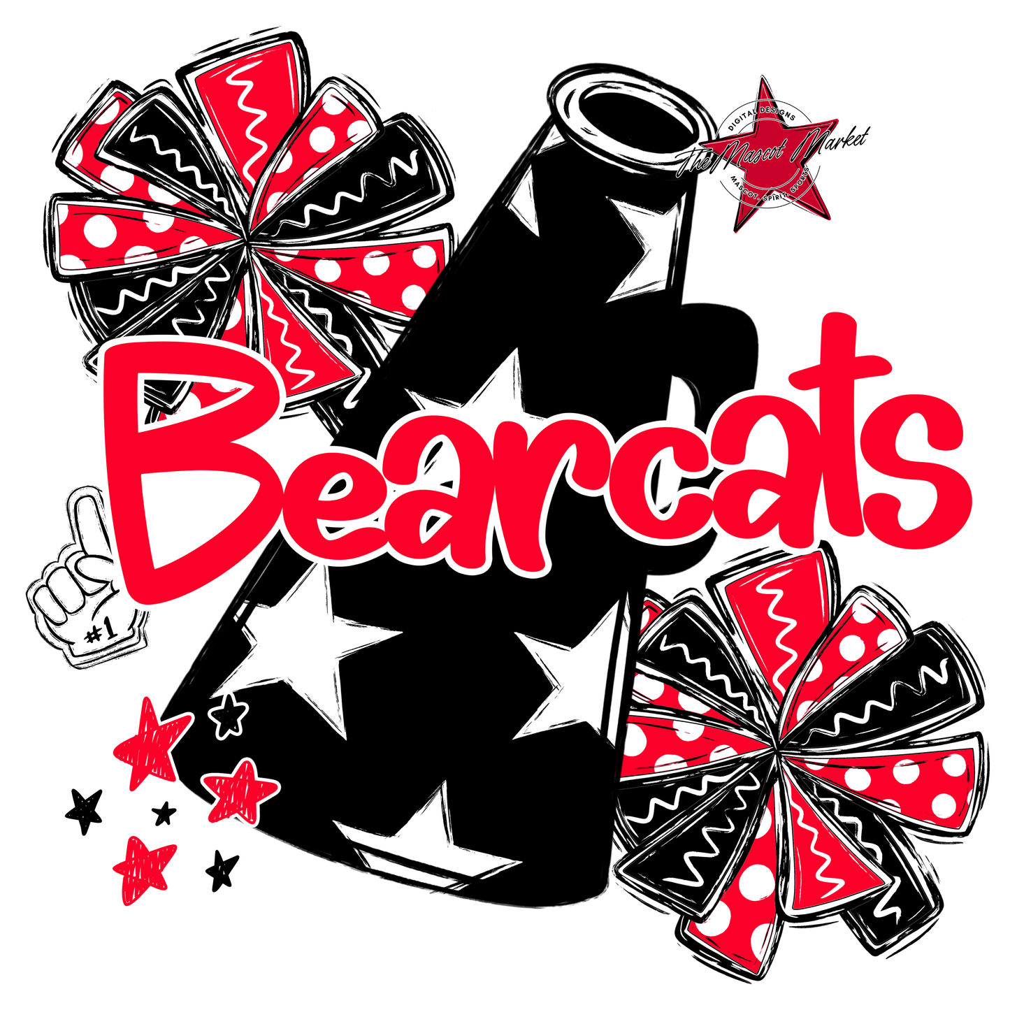 Bearcats Alpha Cheer Megaphone-Red
