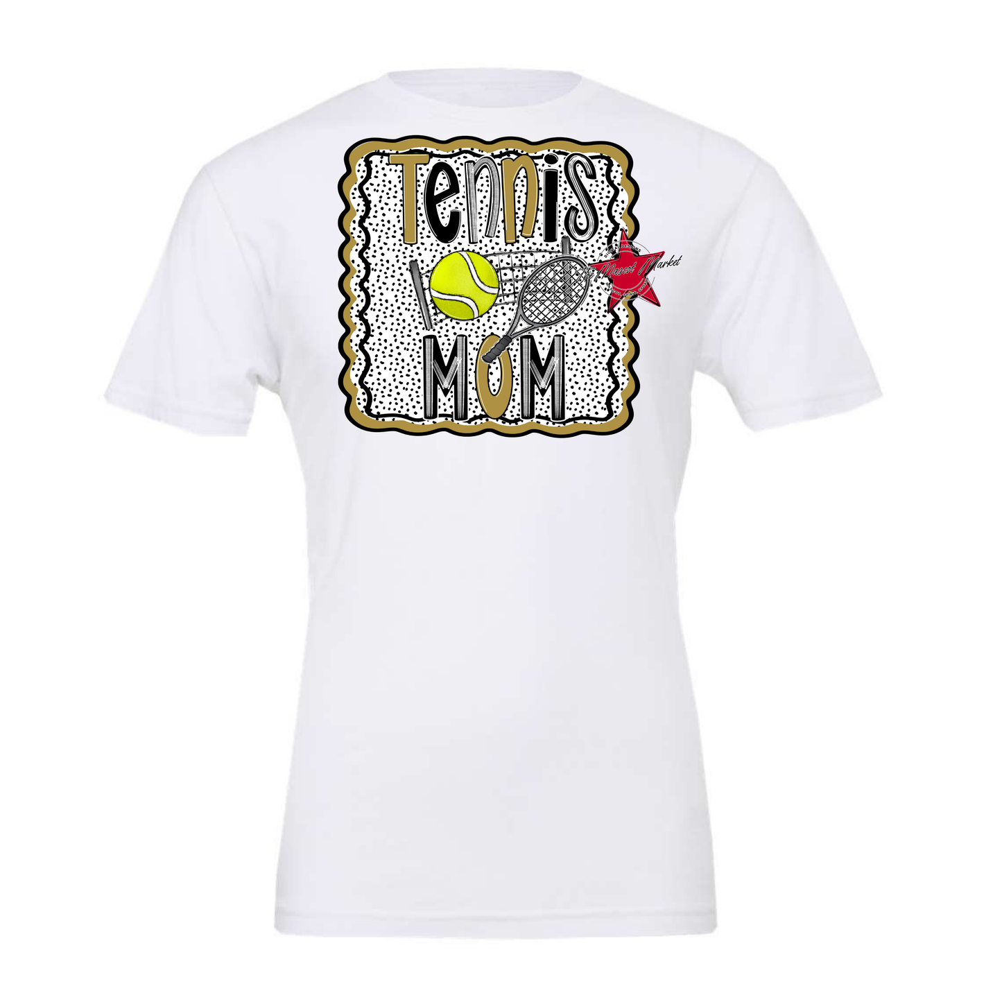 Tennis Mom Dot Design-Gold