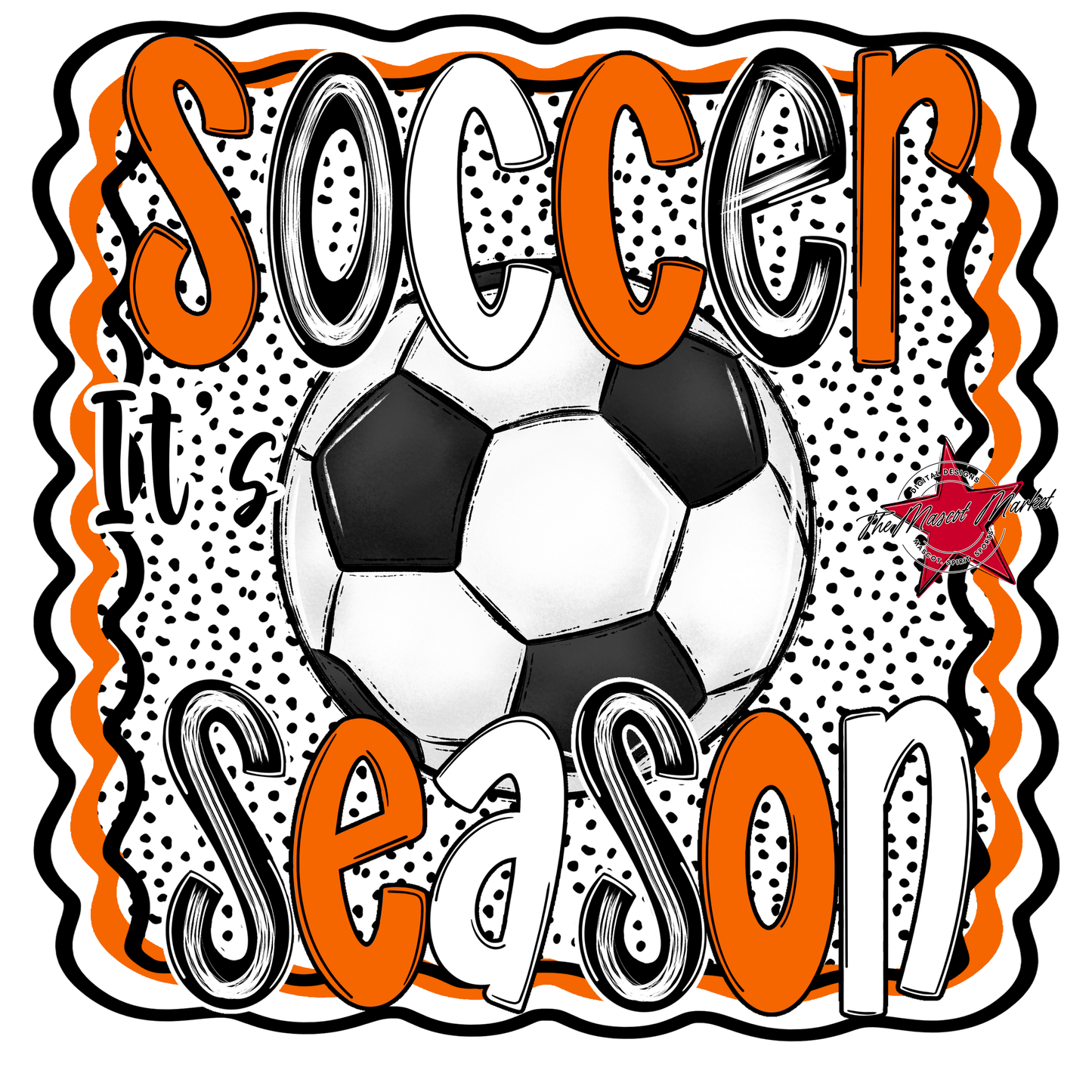 It's Soccer Season Dot Design-Orange