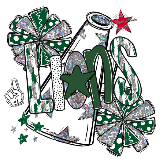 Lions Cheer Megaphone Scrape-Green