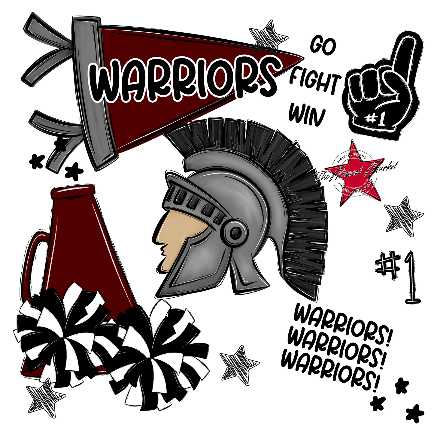 Warriors Spirit Design-Maroon
