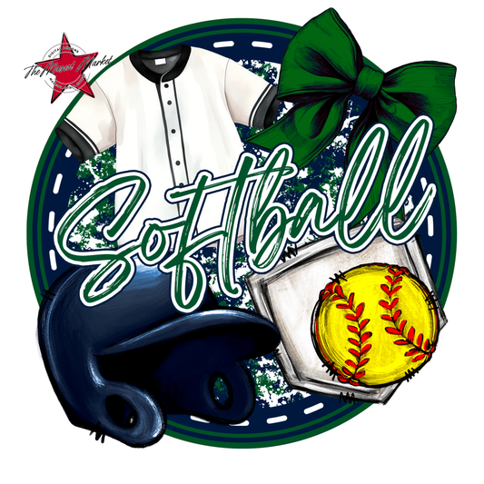 Circle Softball Design-Navy-Green
