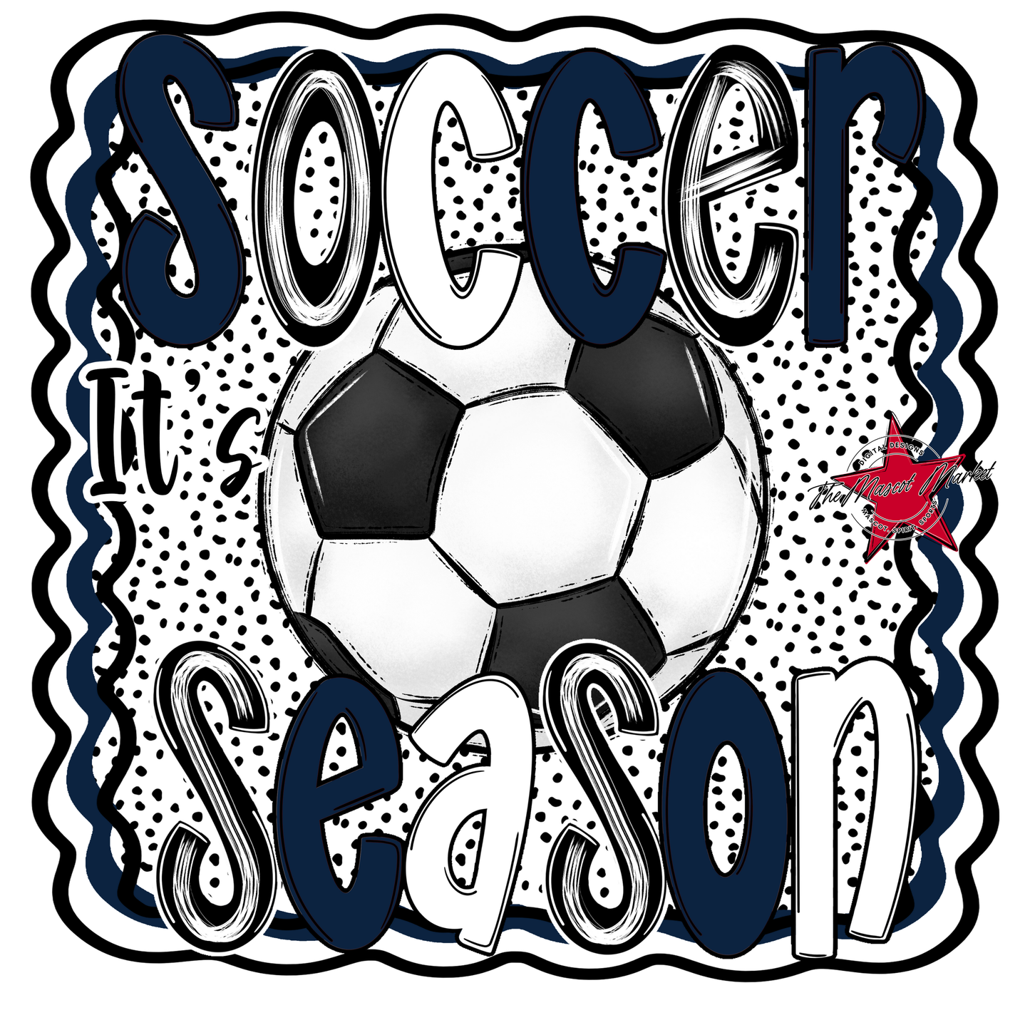It's Soccer Season Dot Design-Navy