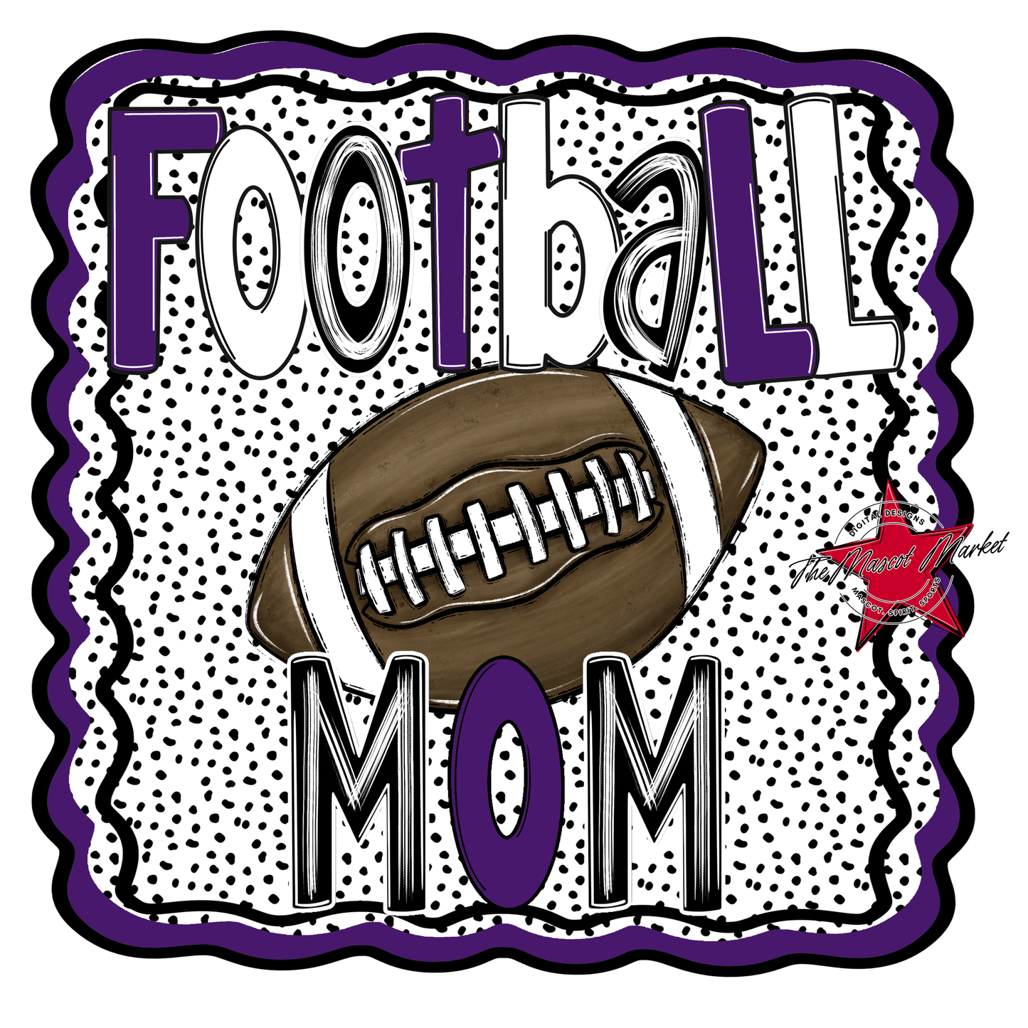 Football Mom Dot Design-Purple