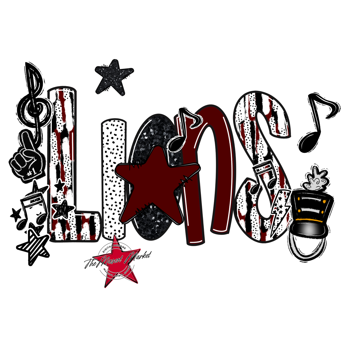 Lions Band Scrape-Maroon