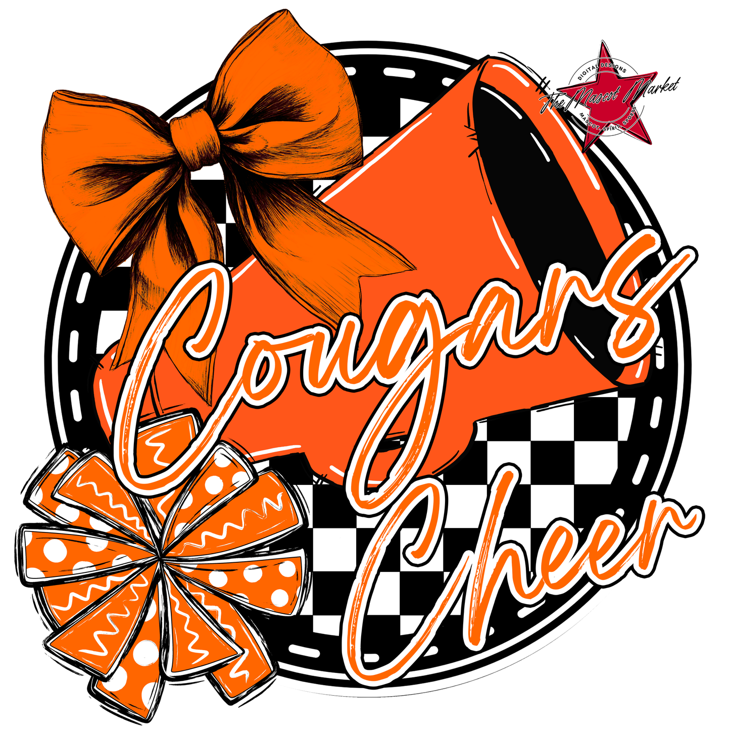 Cougars Circle Cheer Design-Orange