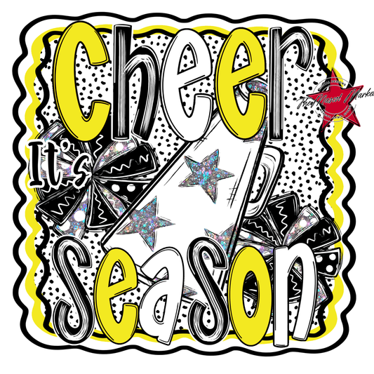 It's Cheer Season Dot Design-Bright Yellow