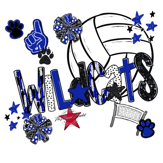 Wildcats Volleyball Scrape-Blue