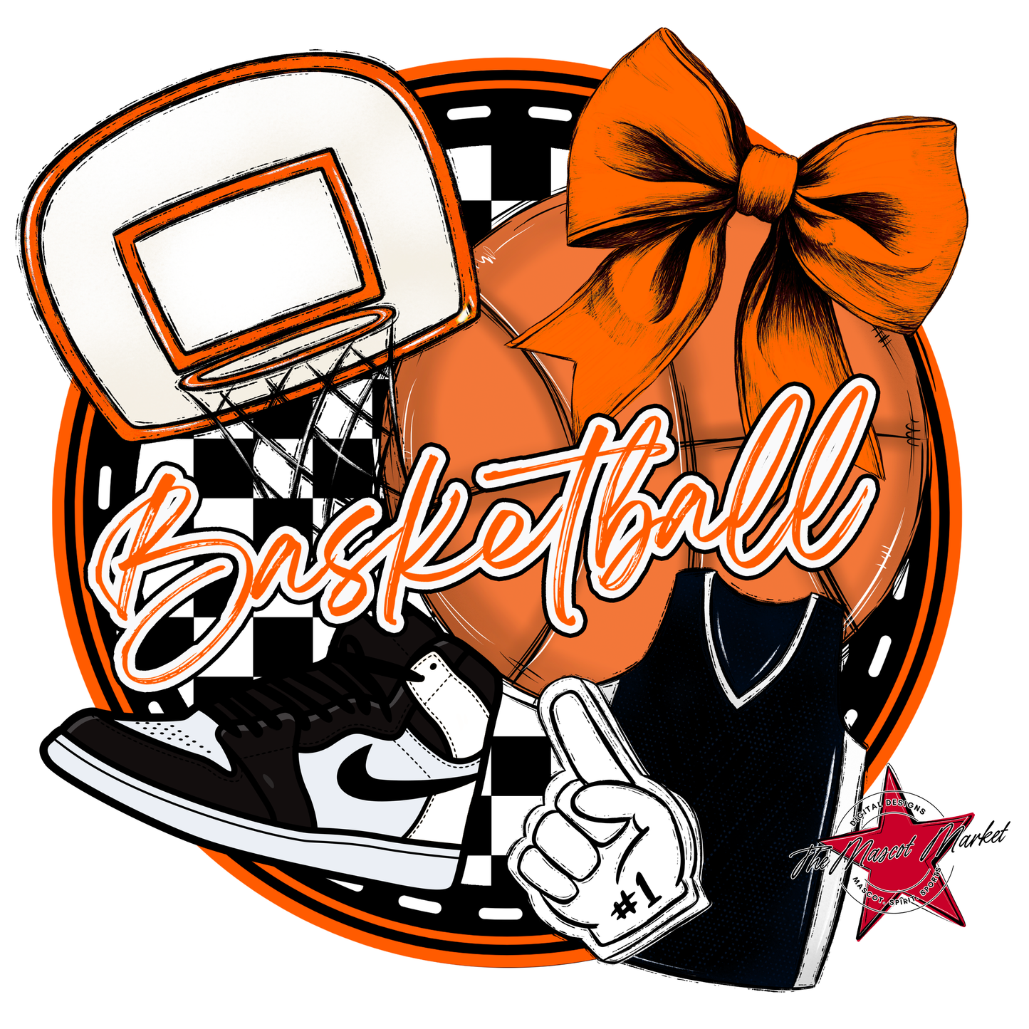 Circle Basketball Design-Orange