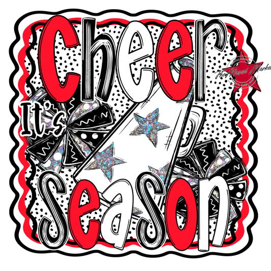 It's Cheer Season Dot Design-Bright Red