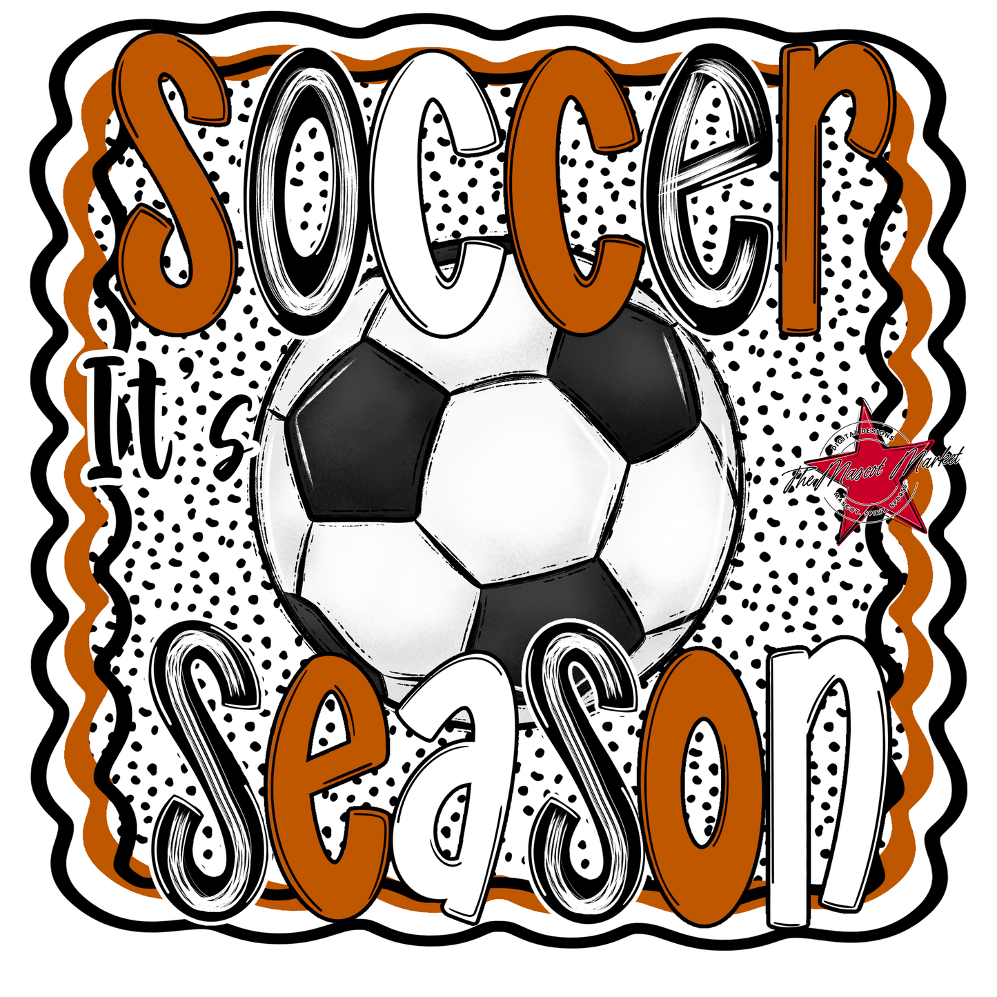 It's Soccer Season Dot Design-Burnt Orange