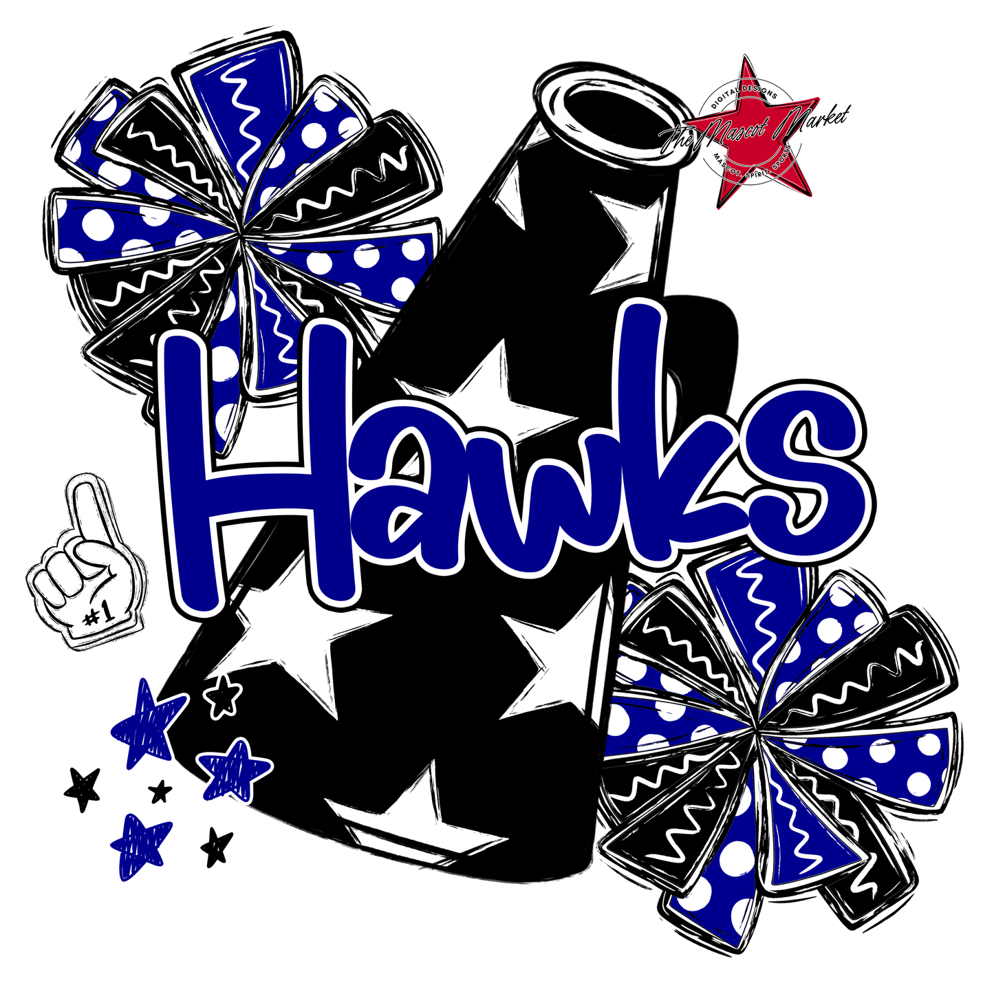 Hawks Alpha Megaphone Design-Blue