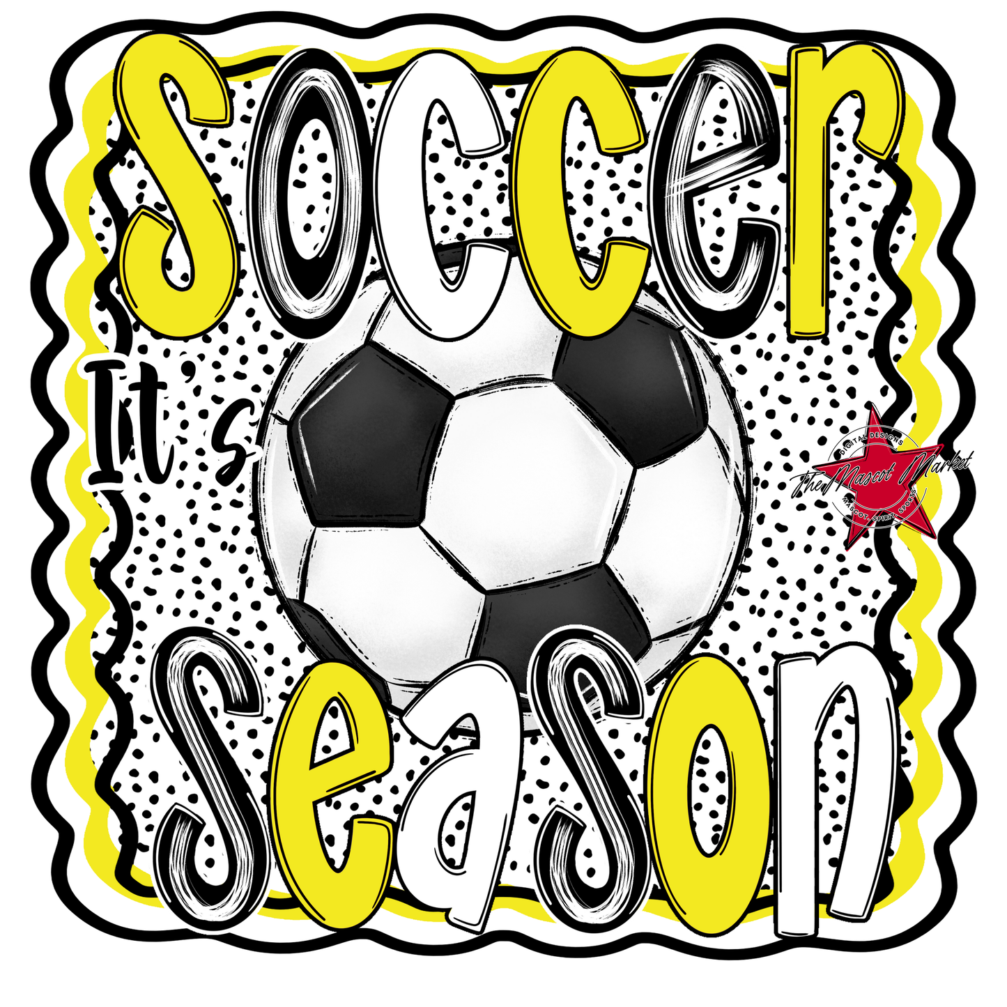 It's Soccer Season Dot Design-Bright Yellow