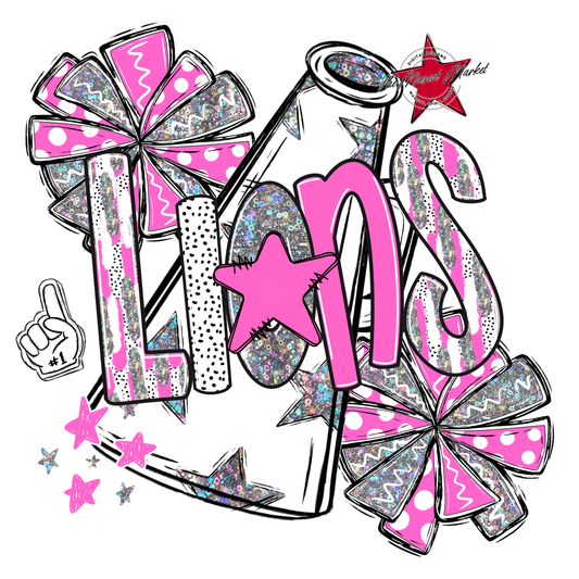 Lions Cheer Megaphone Scrape-Baby Pink