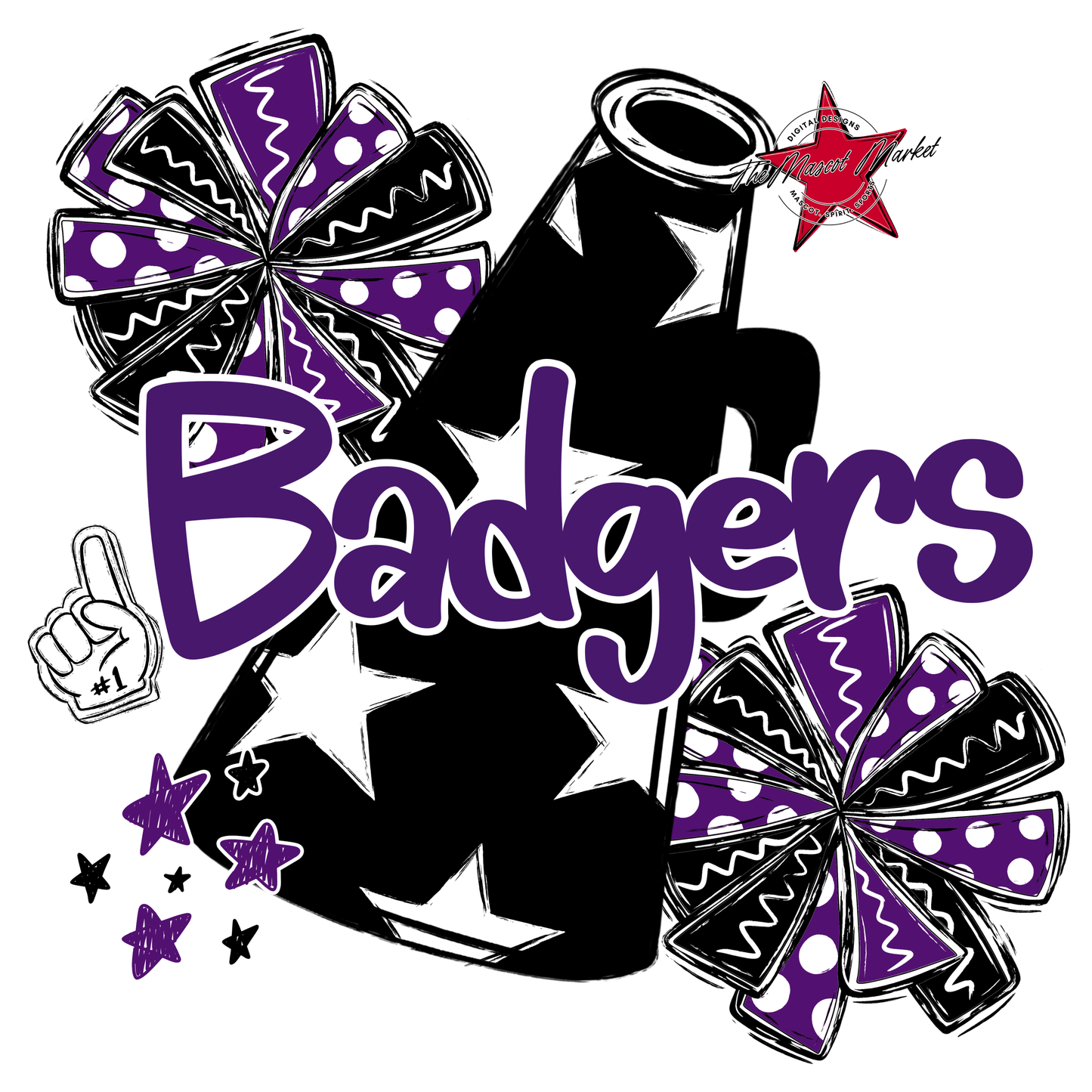 Badgers Alpha Cheer Megaphone-Purple