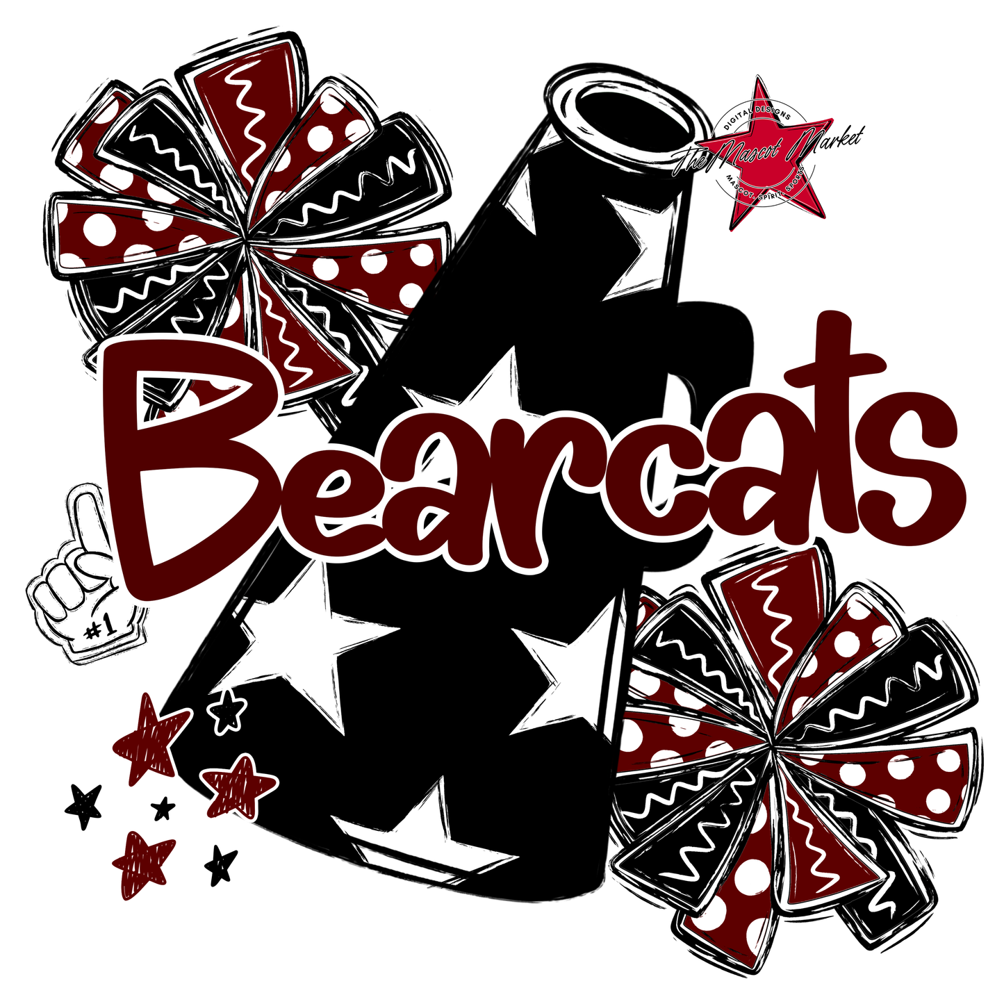 Bearcats Alpha Cheer Megaphone-Maroon