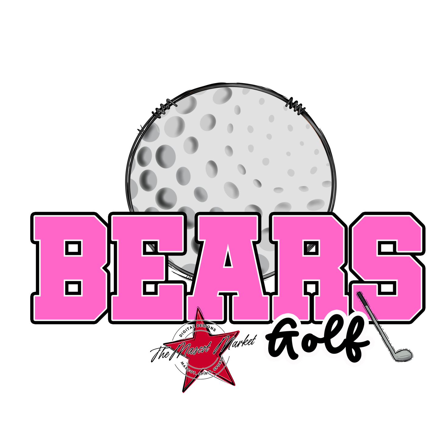 Bears Varsity Golf Design-Baby Pink