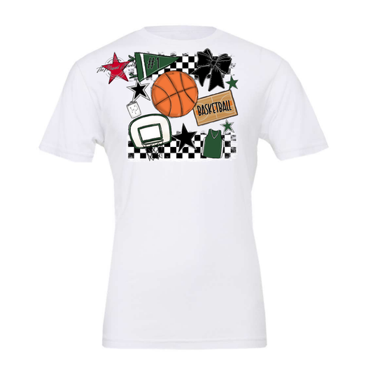 Basketball Checkers Spirit Design-Green