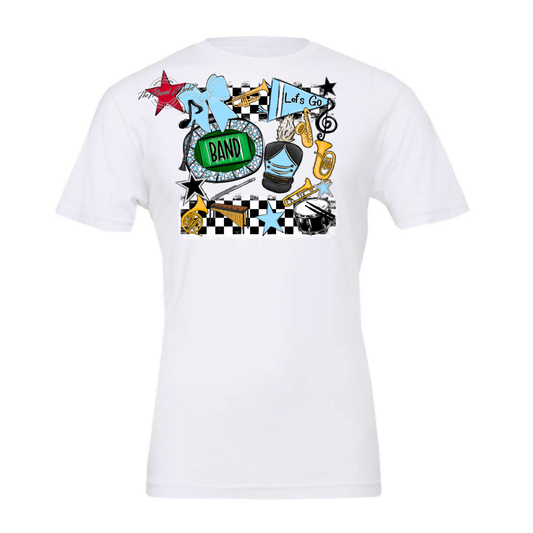 Band Checkers Spirit Design-Columbia Blue