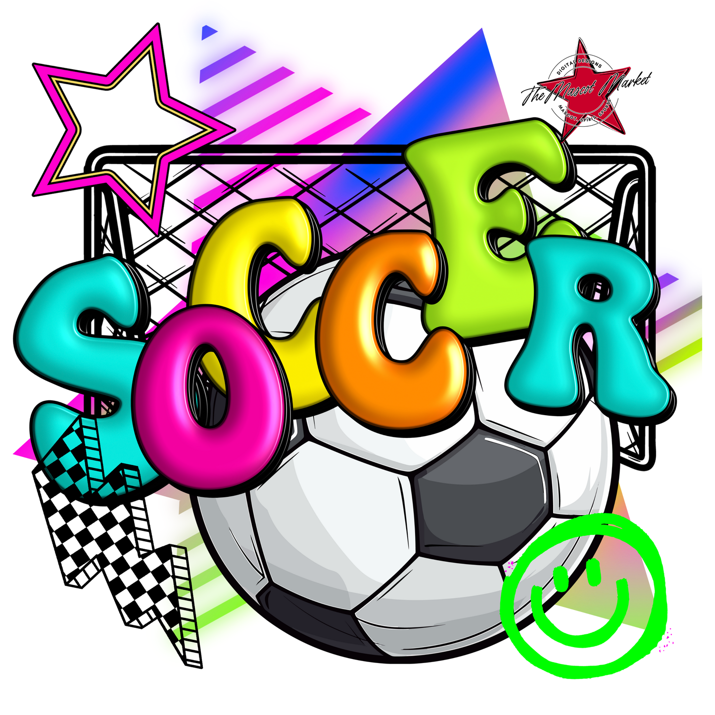 Retro Soccer Design-Neon