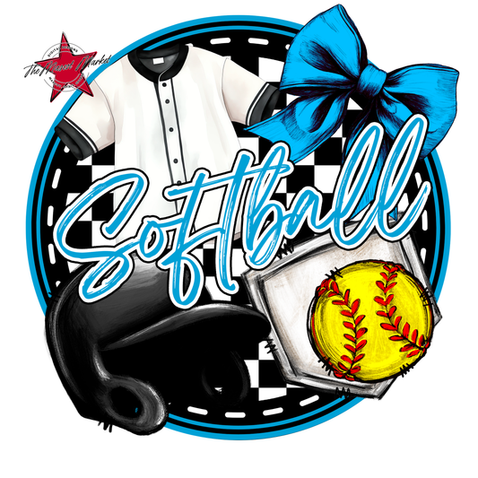 Circle Softball Design-Carolina Blue