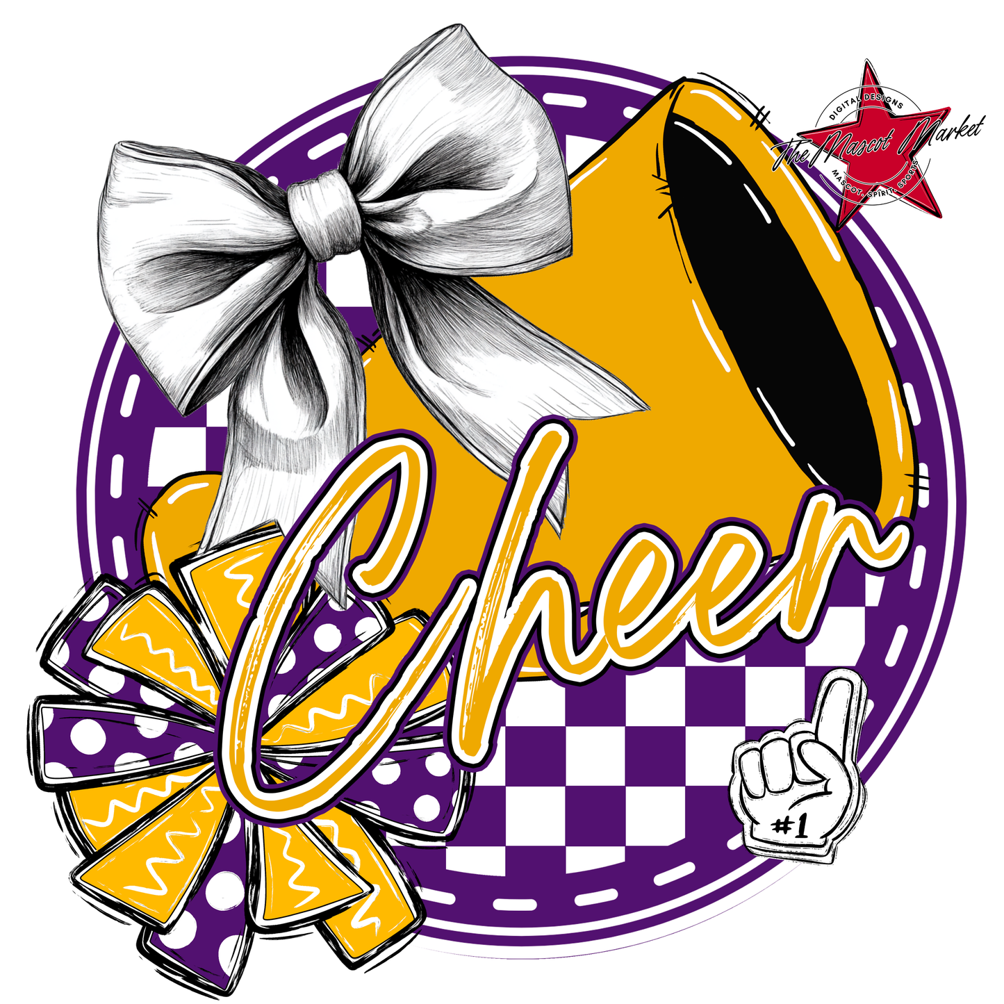 Cheer Circle Design-Purple-Yellow