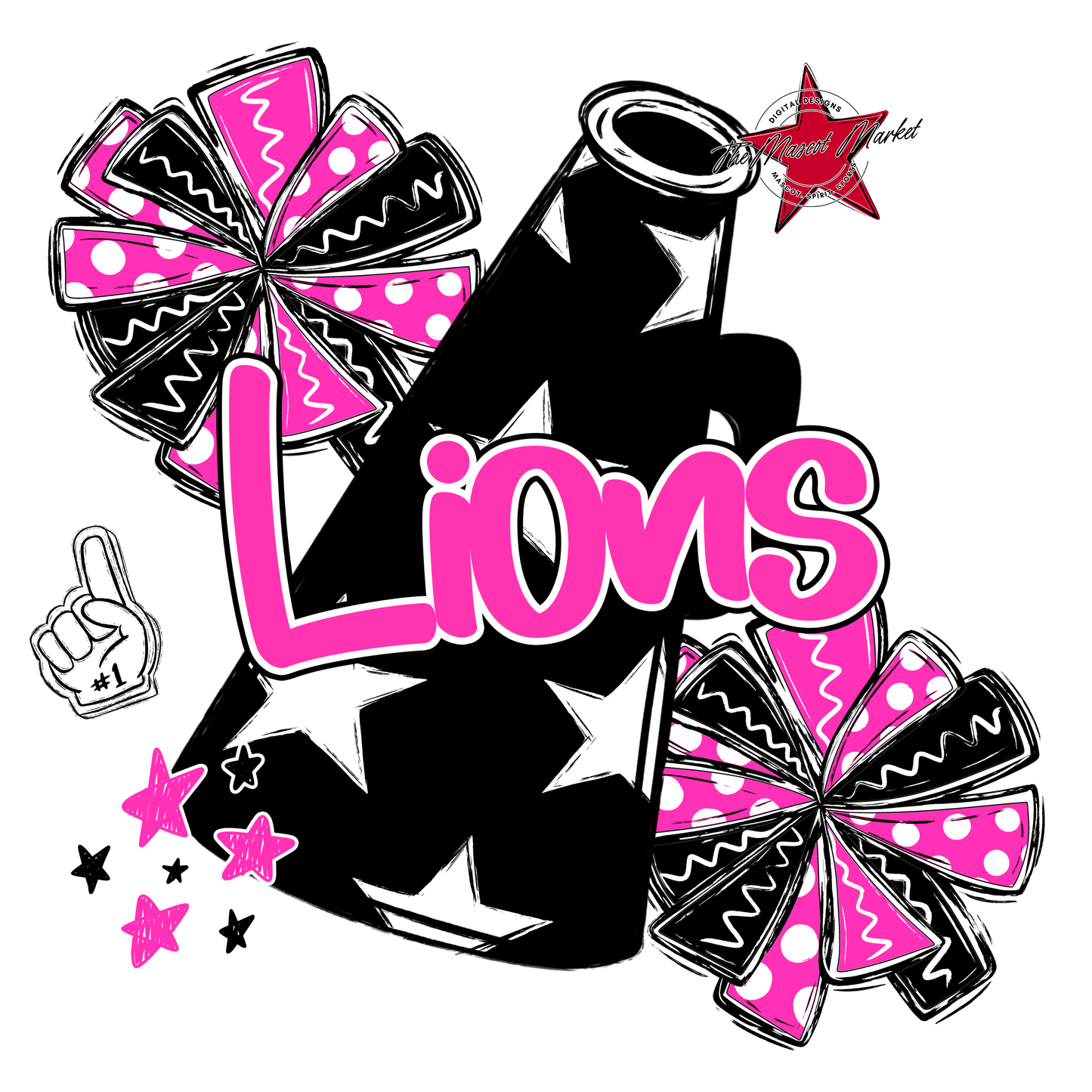 Lions Alpha Megaphone Design-Pink