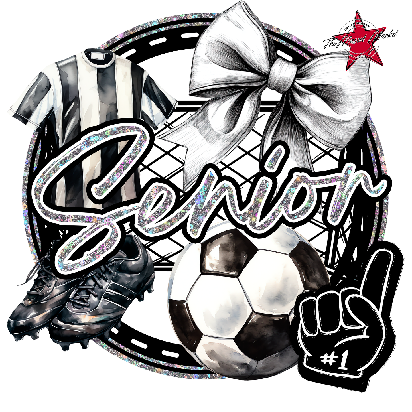 Senior Circle Soccer Design-Silver