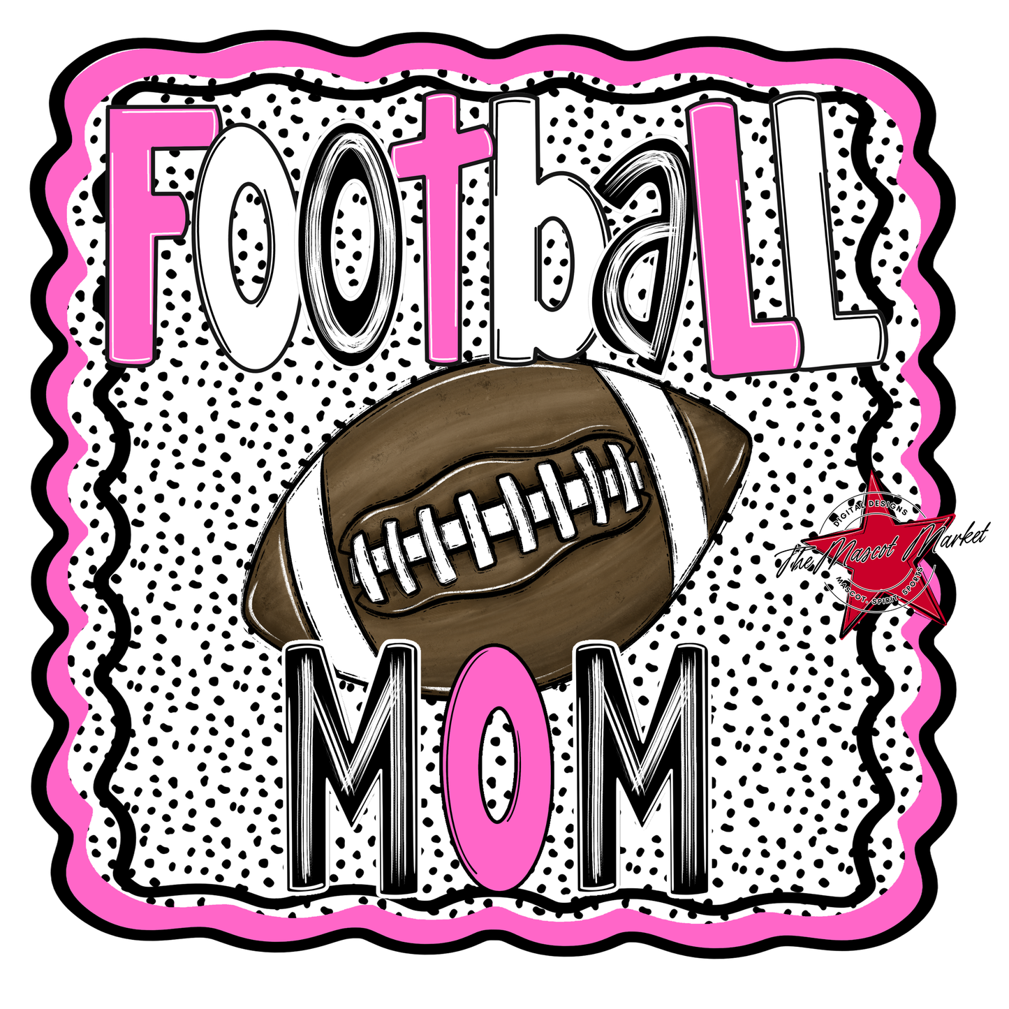 Football Mom Dot Design-Baby Pink