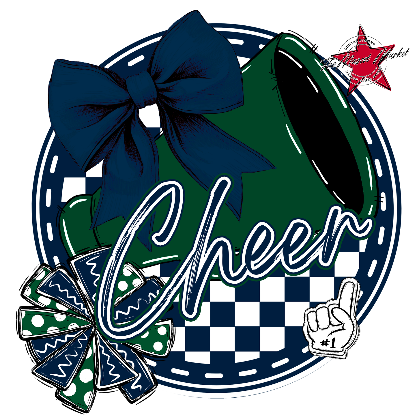 Cheer Circle Design-Navy-Green