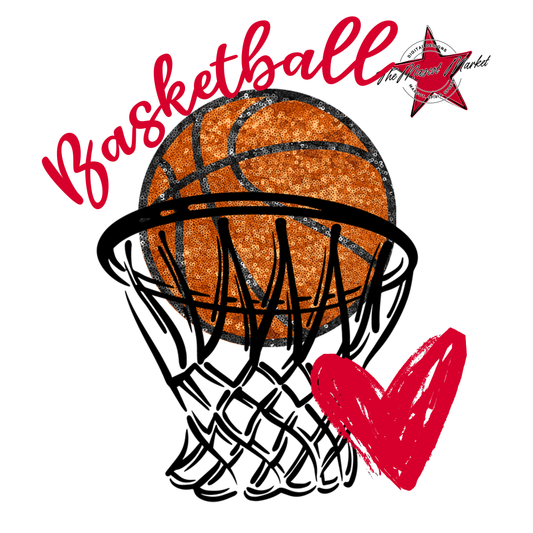 Basketball Sequins w Net-Red